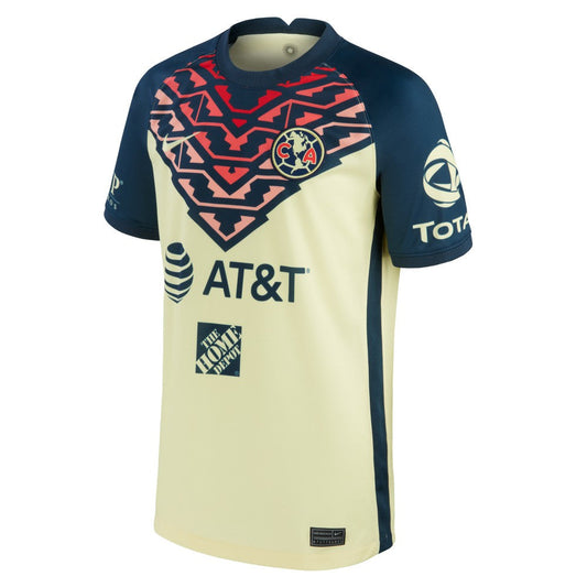 Club America Youth 2021/22 Home Breathe Stadium Replica Jersey Discount - Yellow