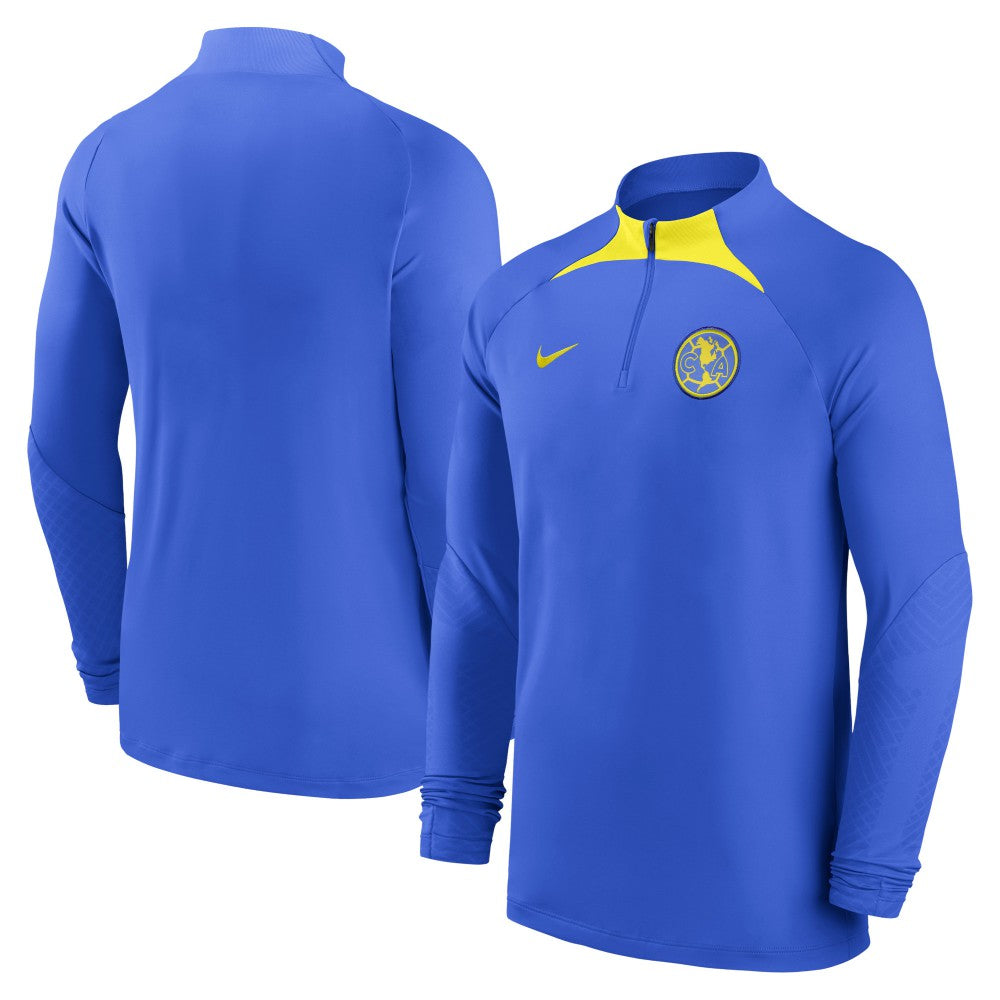 Club America 2022/23 Strike Drill Performance Raglan Quarter-Zip Long Sleeve Top Discount - Blue