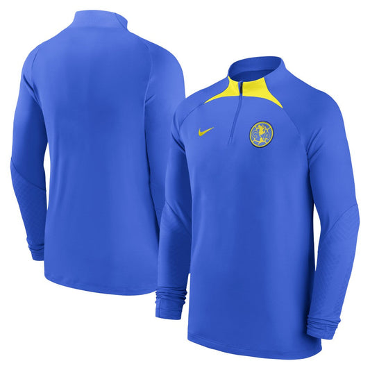 Club America 2022/23 Strike Drill Performance Raglan Quarter-Zip Long Sleeve Top Discount - Blue
