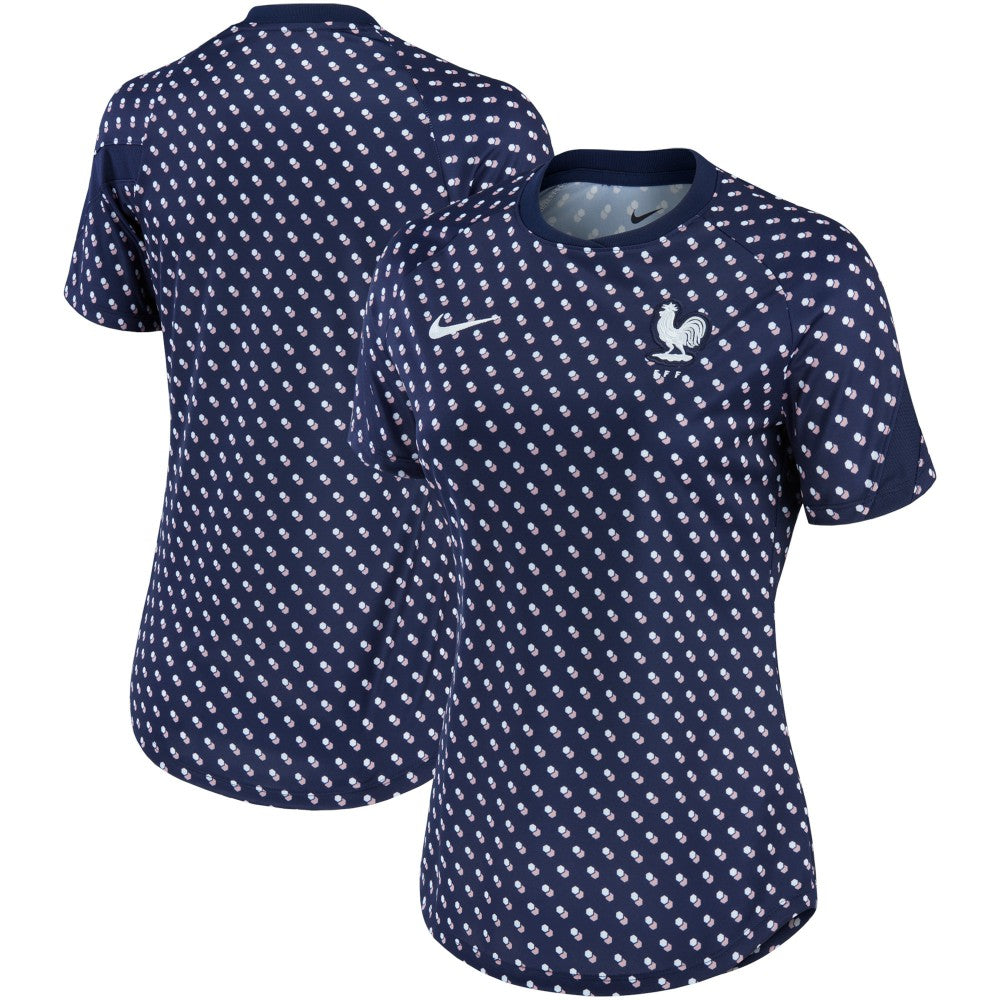 France National Team Women's 2022/23 Pre-Match Home Performance Top for sale - Navy