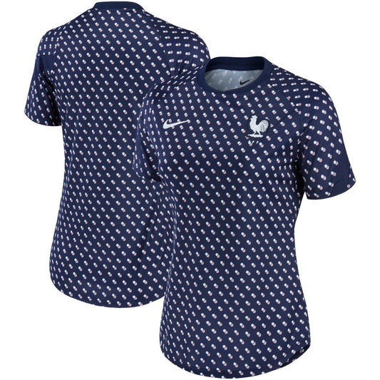 France National Team Women's 2022/23 Pre-Match Home Performance Top for sale - Navy