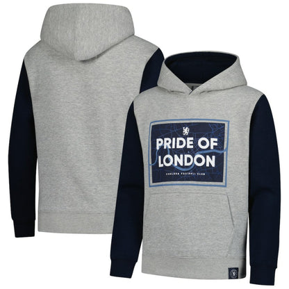 Chelsea Youth Club Pullover Hoodie on sale - Heathered Gray/Navy