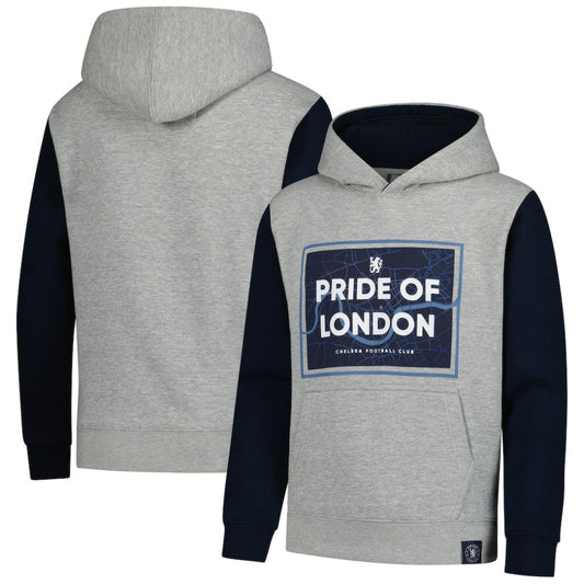 Chelsea Youth Club Pullover Hoodie on sale - Heathered Gray/Navy