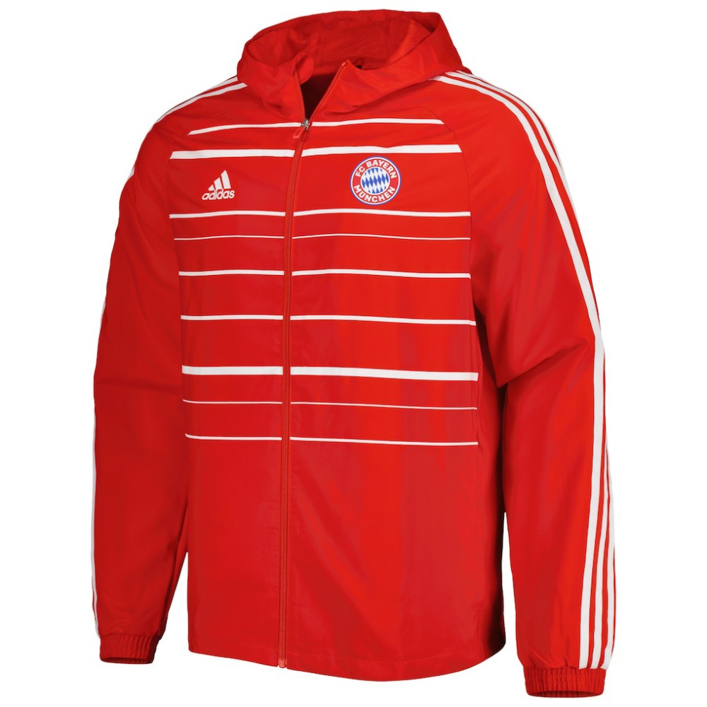 Bayern Munich DNA Raglan Full-Zip Hoodie Windbreaker Jacket on sale - Red