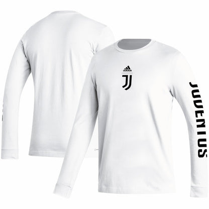 Juventus Team Crest Long Sleeve T-Shirt Discount - White