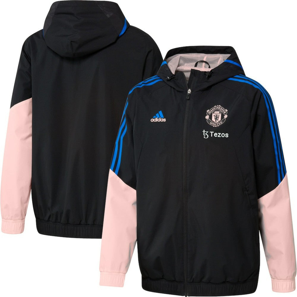Manchester United Training All-Weather Raglan Full-Zip Hoodie Jacket Discount - Black