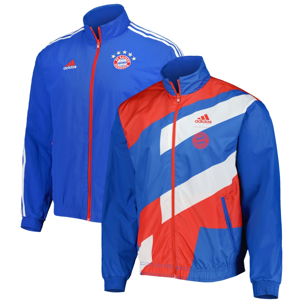 Bayern Munich 2022/23 On-Field Team Logo Anthem Reversible Full-Zip Jacket on sale - Blue