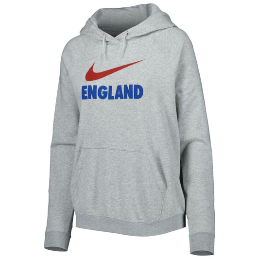 England National Team Women's Lockup Varsity Fleece Raglan Pullover Hoodie for sale - Heather Gray