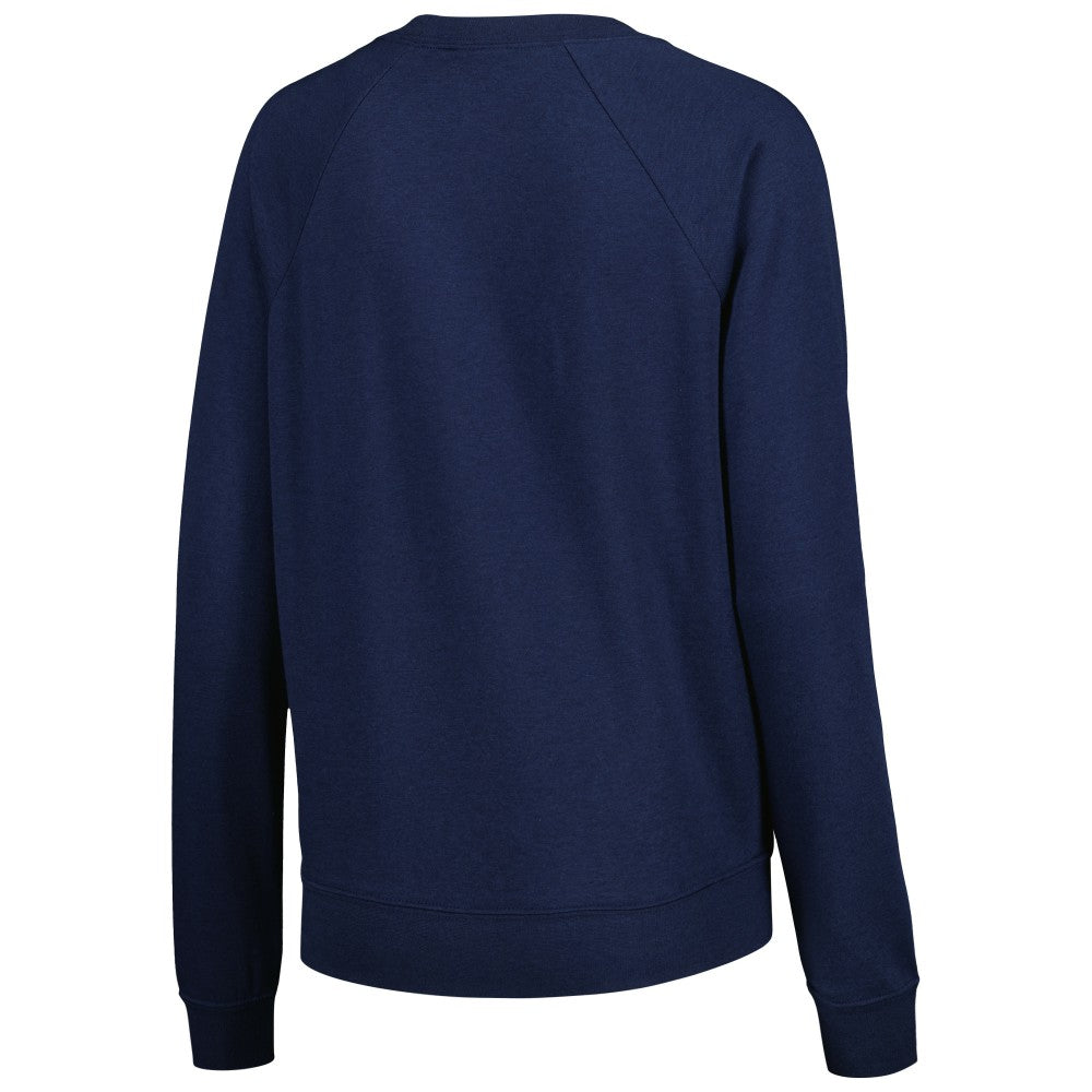 Club America Women's Lockup Varsity Tri-Blend Raglan Pullover Sweatshirt Discount - Navy