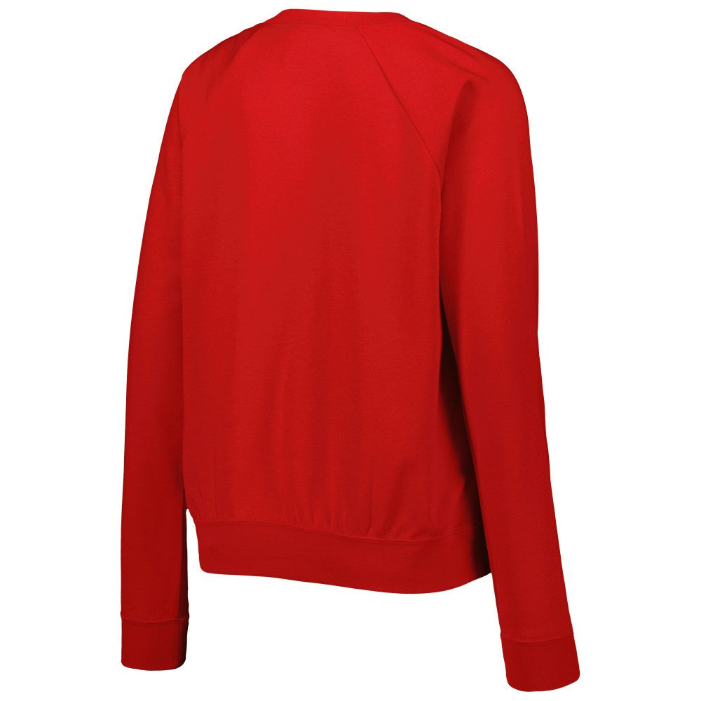 England National Team Women's Lockup Varsity Tri-Blend Raglan Pullover Sweatshirt for sale - Red