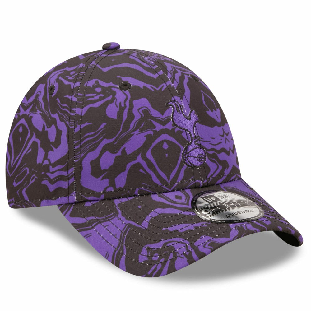Tottenham Hotspur New Era Allover Print 9FORTY Adjustable Hat Sale - Black/Purple