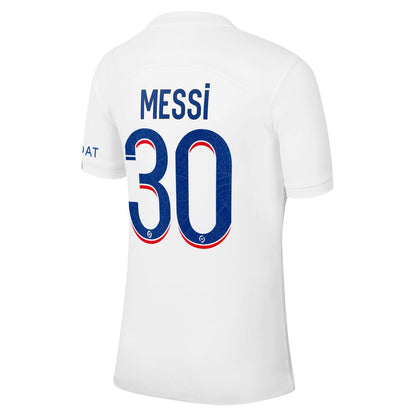 Lionel Messi Paris Saint-Germain 2022/23 Third Breathe Stadium Replica Player Jersey on sale - White