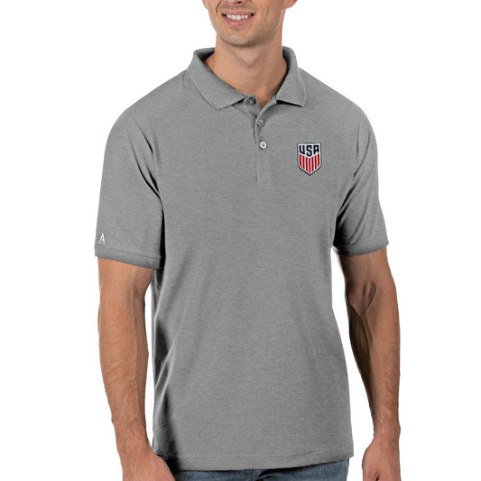 USMNT Antigua Legacy Pique Polo on sale - Gray