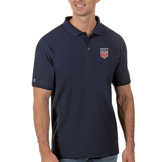 USMNT Antigua Legacy Pique Polo for sale - Navy