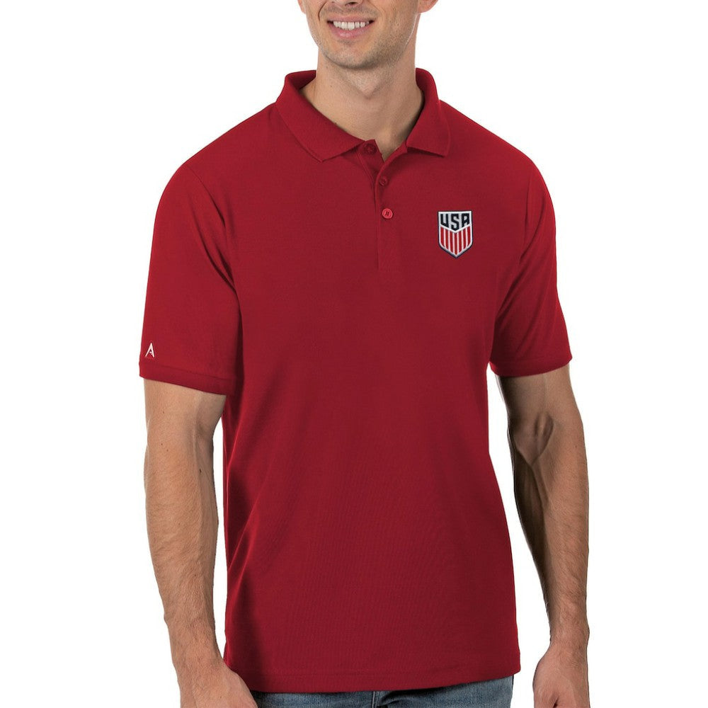 USMNT Antigua Legacy Pique Polo on sale - Red