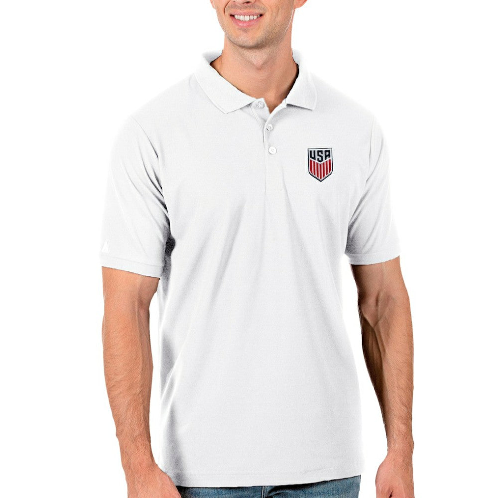 USMNT Antigua Legacy Pique Polo for sale - White