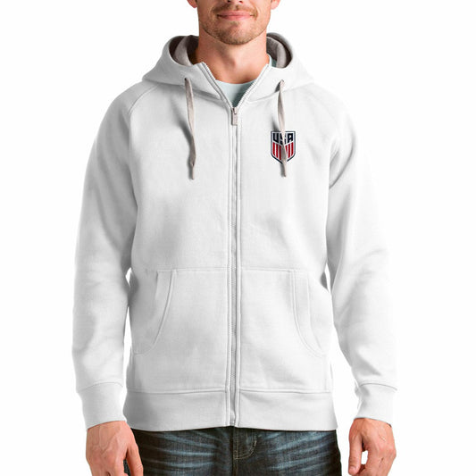 USMNT Antigua Victory Full-Zip Hoodie for sale - White