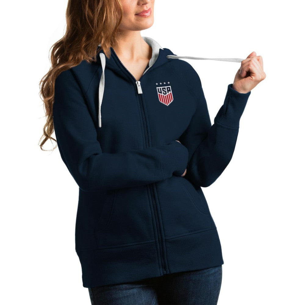 USWNT Antigua Women's Victory Full-Zip Hoodie on sale - Navy
