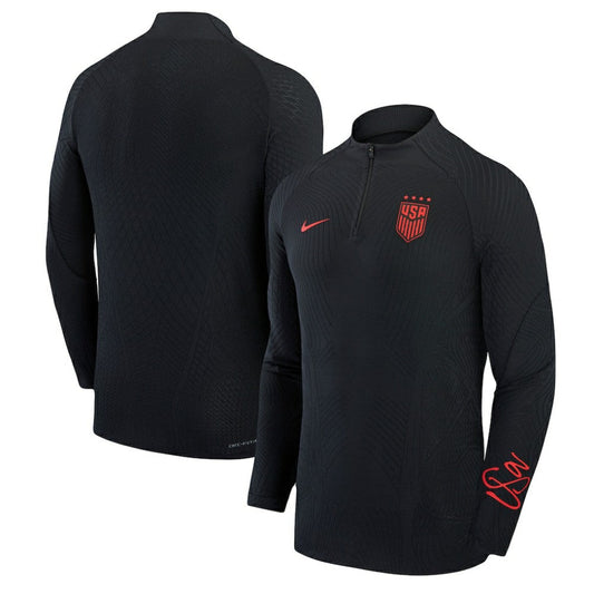 USWNT 2023 Strike Drill Performance Quarter-Zip Long Sleeve Top on sale - Black