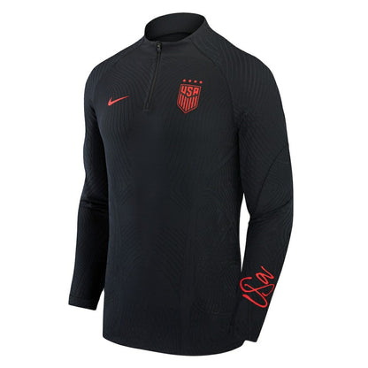 USWNT 2023 Strike Drill Performance Quarter-Zip Long Sleeve Top on sale - Black
