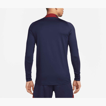 Paris Saint-Germain 2023/24 Strike Drill Performance Raglan Quarter-Zip Long Sleeve Top on sale - Navy