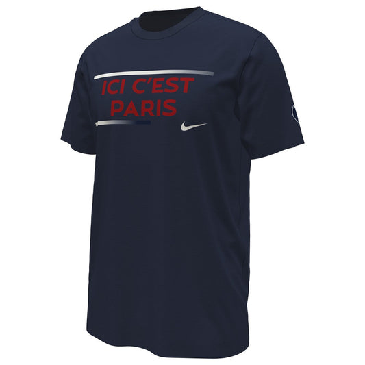 Paris Saint-Germain Verbiage T-Shirt on sale - Navy