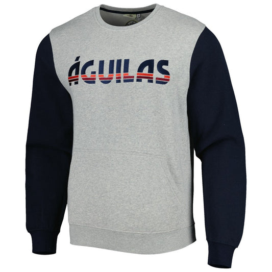 Club America Kangaroo Pullover Sweatshirt Discount - Gray/Navy