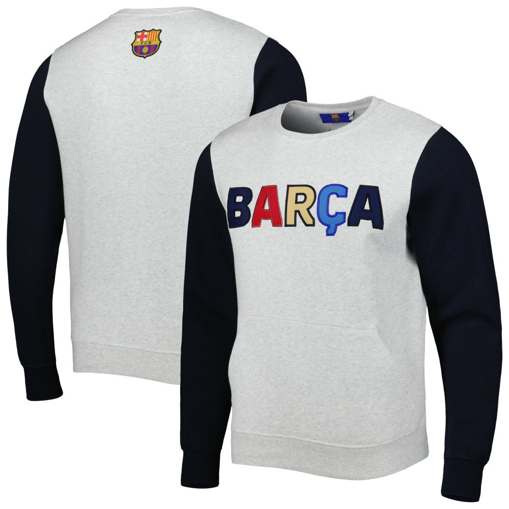 Barcelona Kangaroo Pullover Sweatshirt on sale - Gray/Navy
