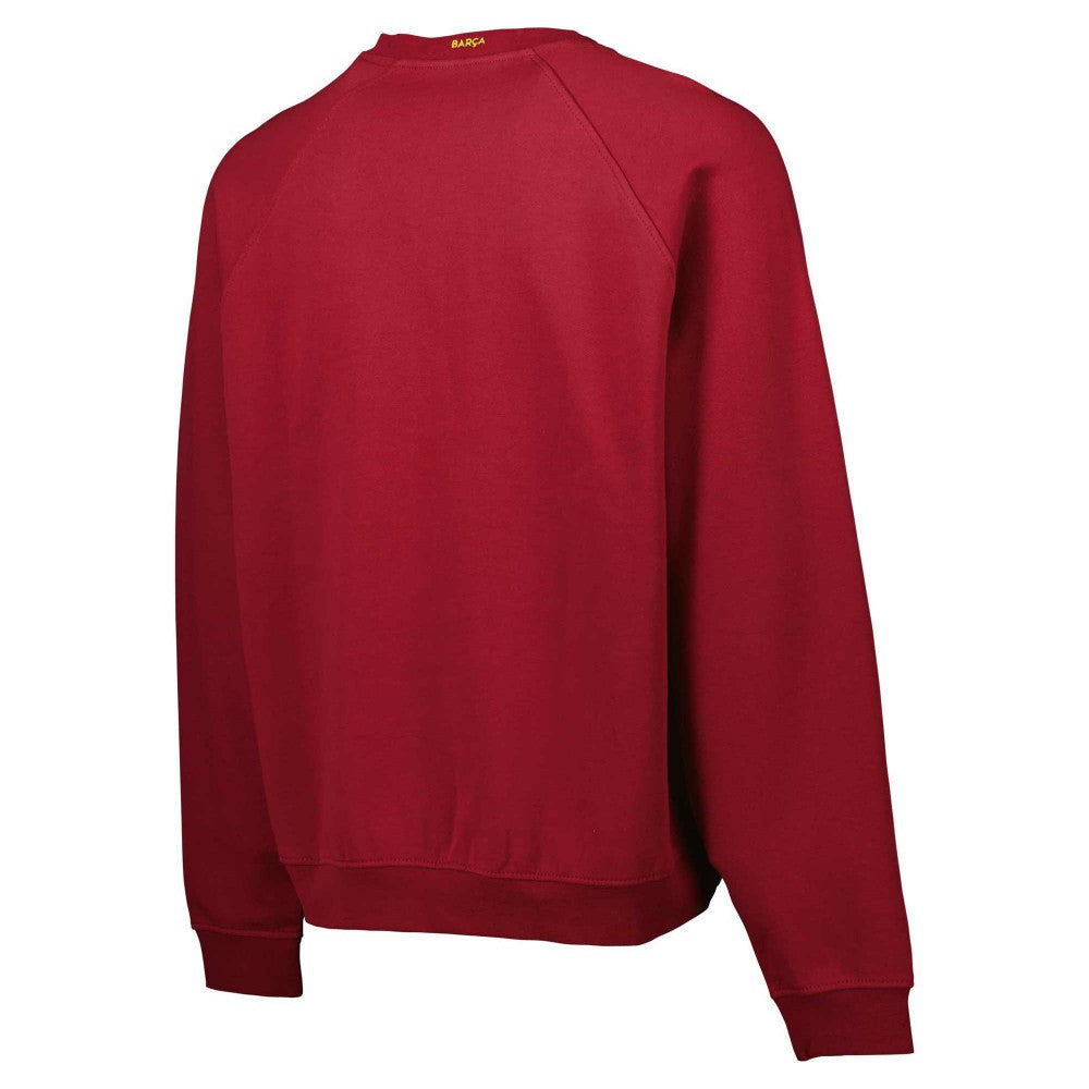 Barcelona Foundation Oversized Raglan Pullover Sweatshirt on sale - Burgundy