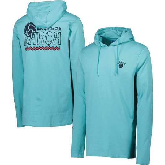 Barcelona Long Sleeve Hoodie T-Shirt on sale - Teal