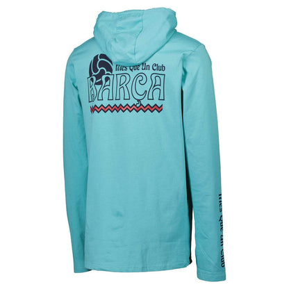 Barcelona Long Sleeve Hoodie T-Shirt on sale - Teal
