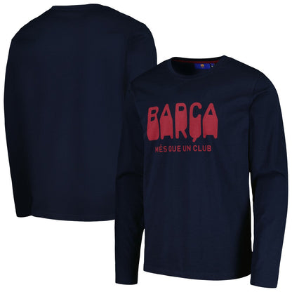 Barcelona Heavy Long Sleeve T-Shirt on sale - Navy