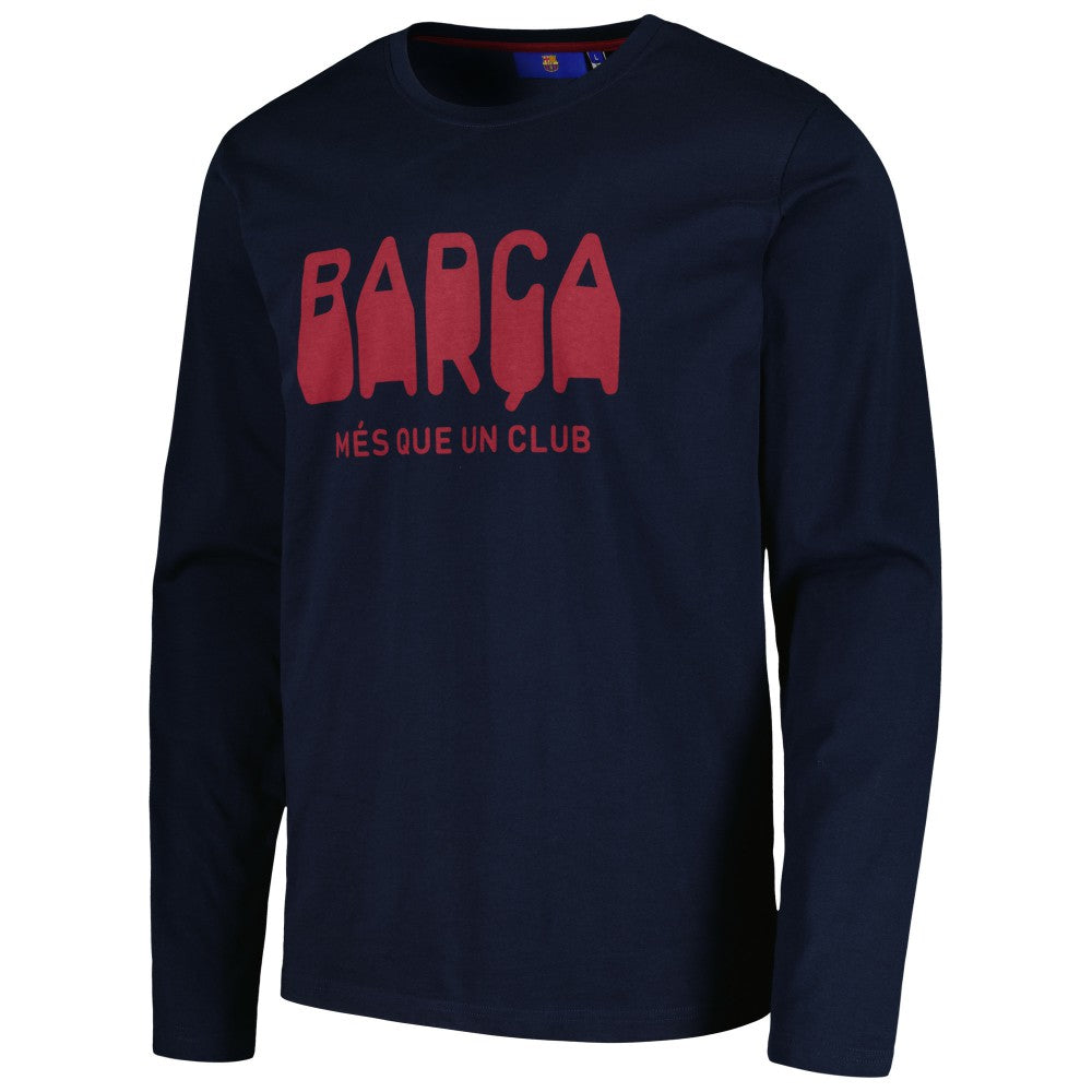 Barcelona Heavy Long Sleeve T-Shirt on sale - Navy