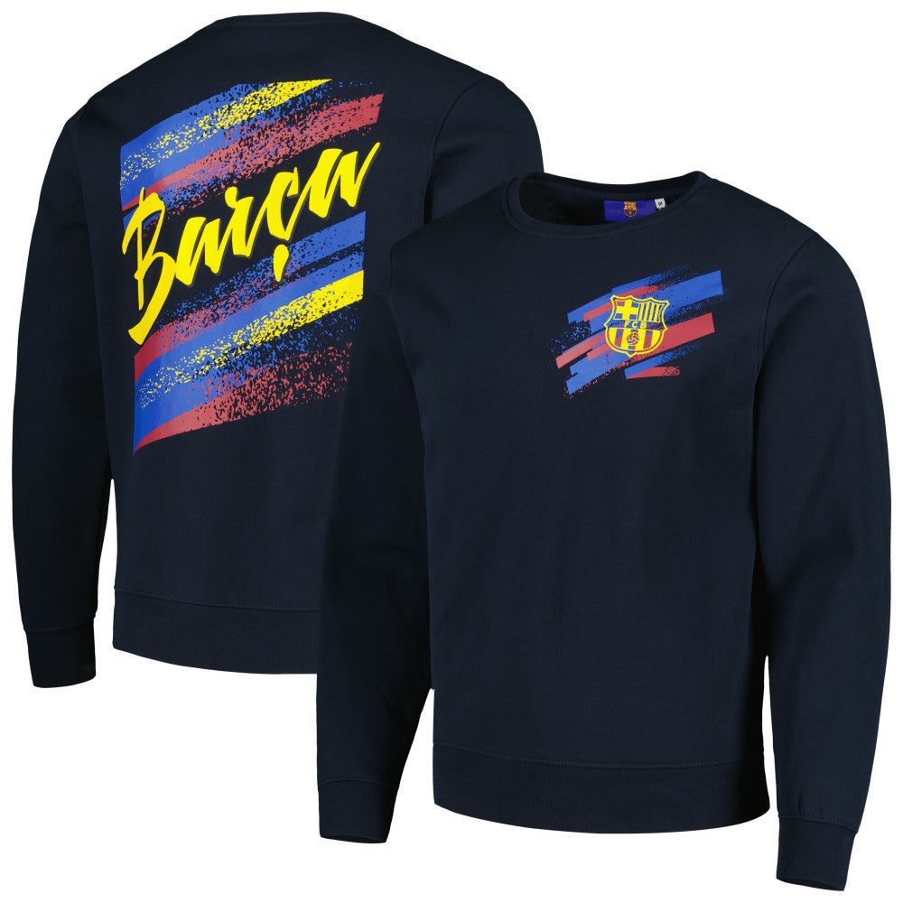 Barcelona Vintage Pullover Sweatshirt on sale - Navy