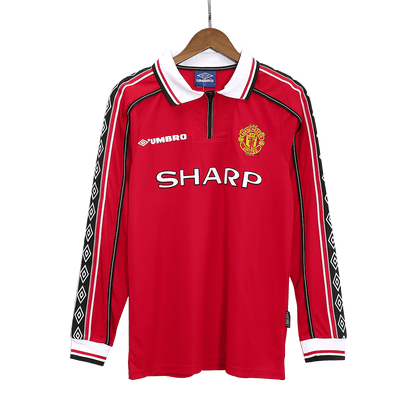 Retro Manchester United Home Long Sleeve Jersey 1998/00