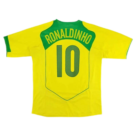 Ronaldinho #10 Retro Brazil Home Jersey 2004