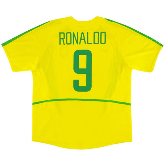 Ronaldo #9 Retro Brazil Home Jersey World Cup 2002