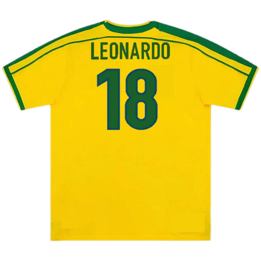 LEONARDO #18 Retro Brazil Home Jersey World Cup 1998