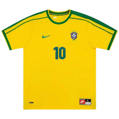 RIVALDO #10 Retro Brazil Home Jersey World Cup 1998