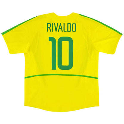RIVALDO #10 Retro Brazil Home Jersey World Cup 2002