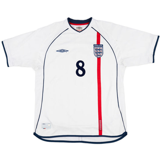 SCHOLES #8 Retro England Home Jersey World Cup 2002
