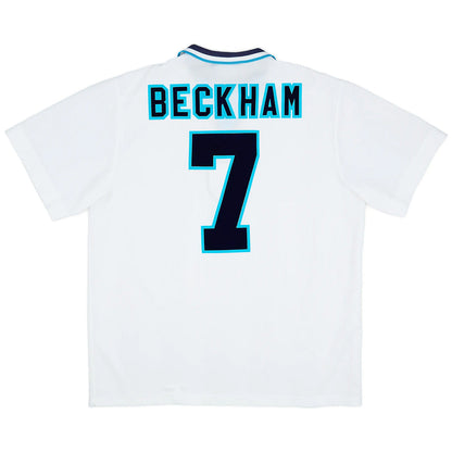 BECKHAM #7 Retro England Home Jersey Euro Cup 1996