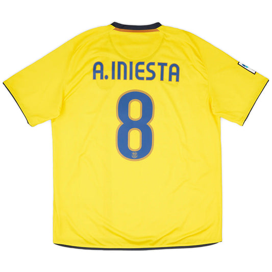 A.INIESTA #8 Retro Barcelona Away Jersey 2008/09