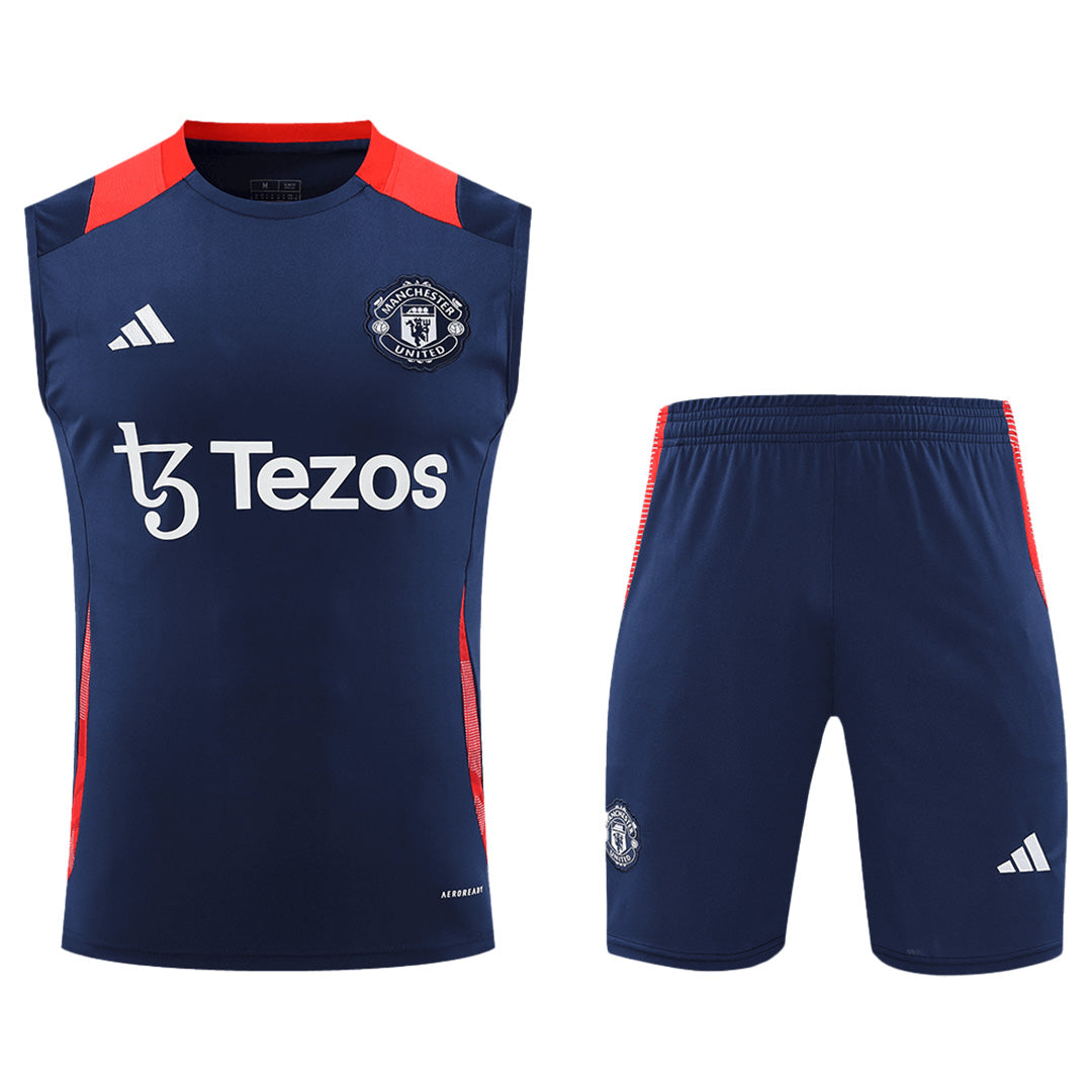 Manchester United Pre-Match Vest Kit(Jersey+Shorts)