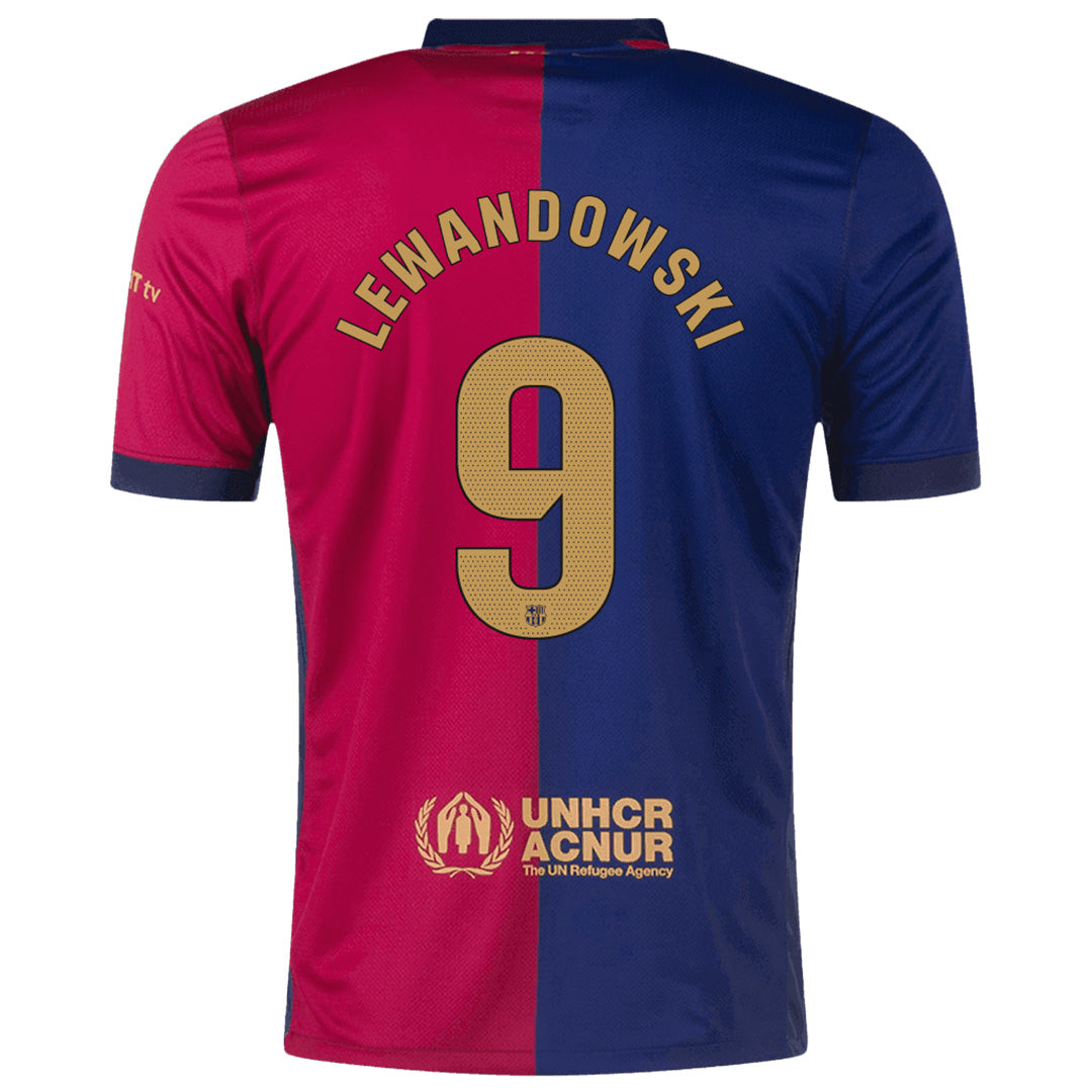 LEWANDOWSKI #9 Barcelona Home Spotify Logo Without Text Jersey