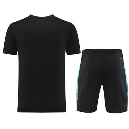 Customize Team Jersey Kit(Shirt+Short) Black& Blue AD02