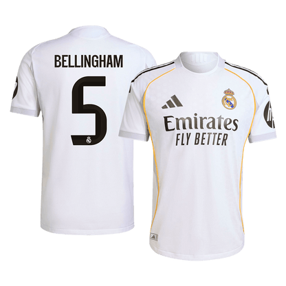 BELLINGHAM #5 Real Madrid Home Match Jersey Player Version 2025/26