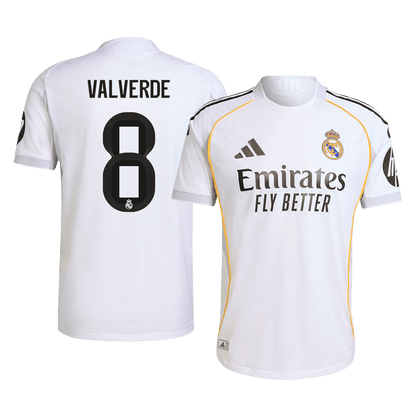 VALVERDE #8 Real Madrid Home Match Jersey Player Version 2025/26