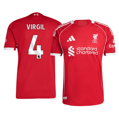 VIRGIL #4 Liverpool Home Match Jersey Player Version 2025/26