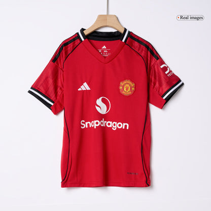 Kids Manchester United Home Jersey Full Kit 2025/26